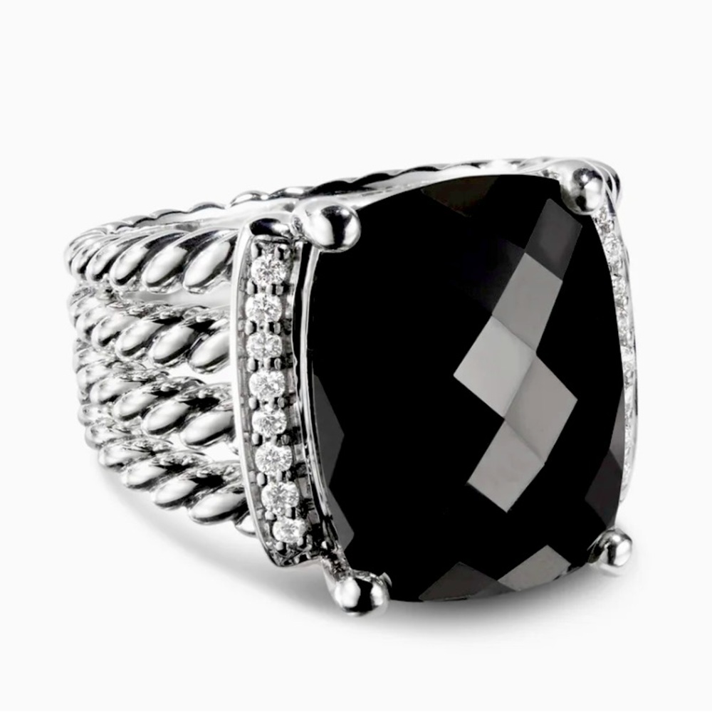 New! David Yurman Wheaton Ring Black Onyx size 6